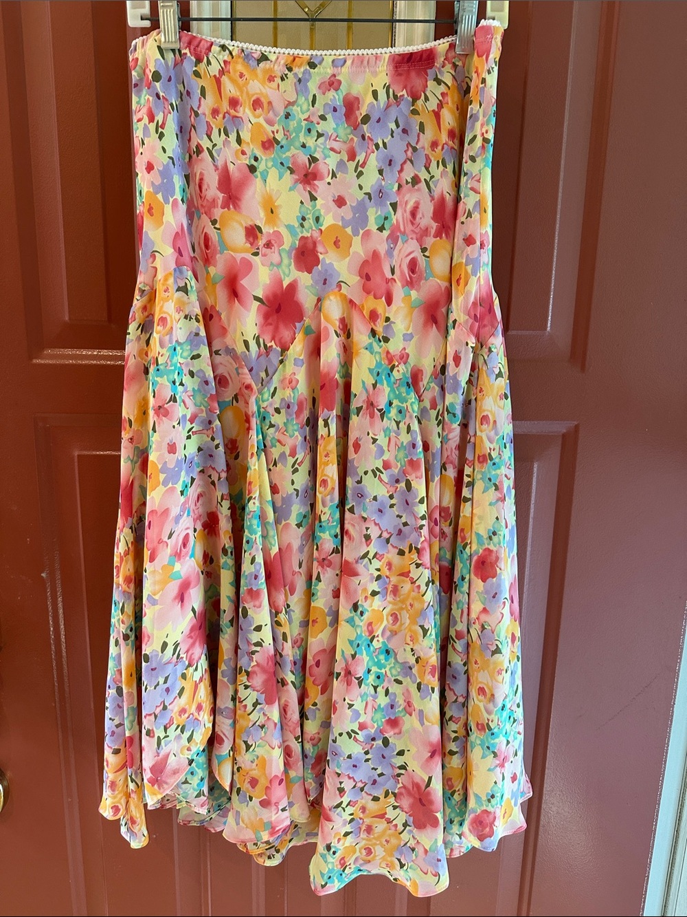 Floral A-Line Midi Skirt - Multicolor
